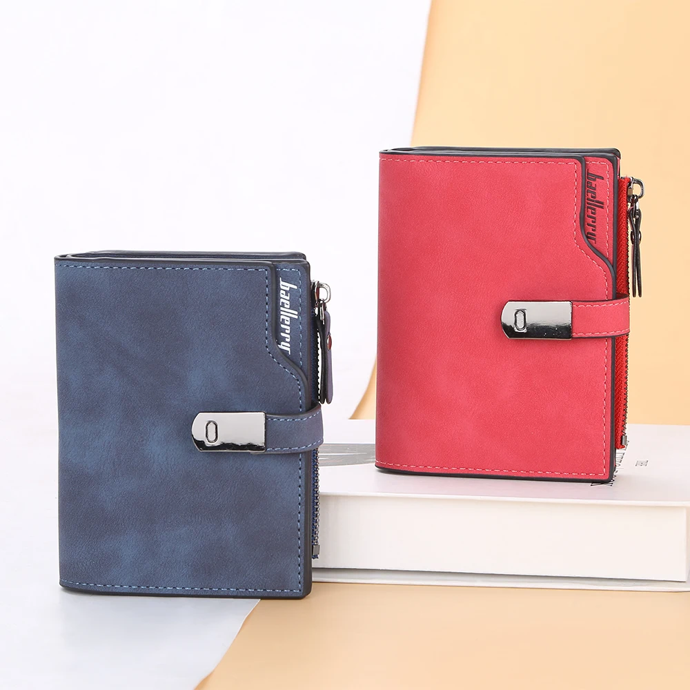 Leather Wallets for Men Women Short Magnetic Buckle Card Holder Red Folding Zipper Coin Purses Ladies Wallet Small Clutch Walet
Leather Wallets for Men Women Short Magnetic Buckle Card Holder Red Folding Zipper Coin Purses Ladies Wallet Small Clutch Walet