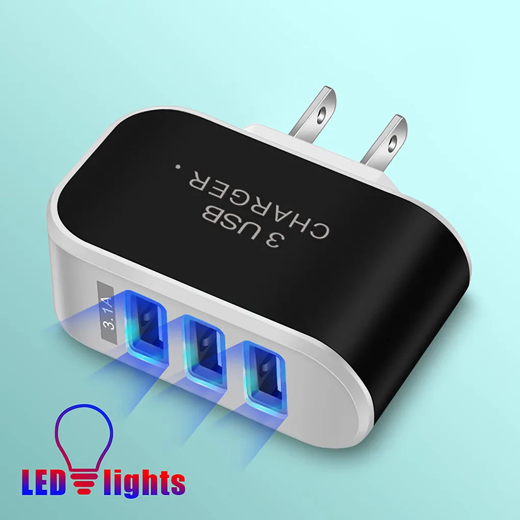 US Plug Phone Charger USB 3 Ports LED 110V Cellphone Tablet Charging Adapter Portable Circuit Protection Lighting Office Block
US Plug Phone Charger USB 3 Ports LED 110V Cellphone Tablet Charging Adapter Portable Circuit Protection Lighting Office Block