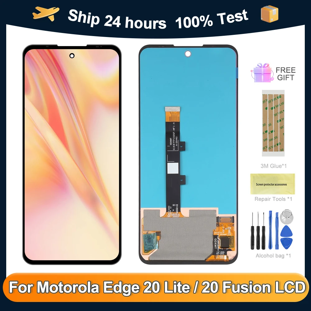 Оригинальный ЖК-дисплей для Motorola Edge 20 lite, дисплей с сенсорным экраном, дигитайзер в сборе, запасные части для Edge 20 fusion LCD 
Оригинальный ЖК-дисплей для Motorola Edge 20 lite, дисплей с сенсорным экраном, дигитайзер в сборе, запасные части для Edge 20 fusion LCD