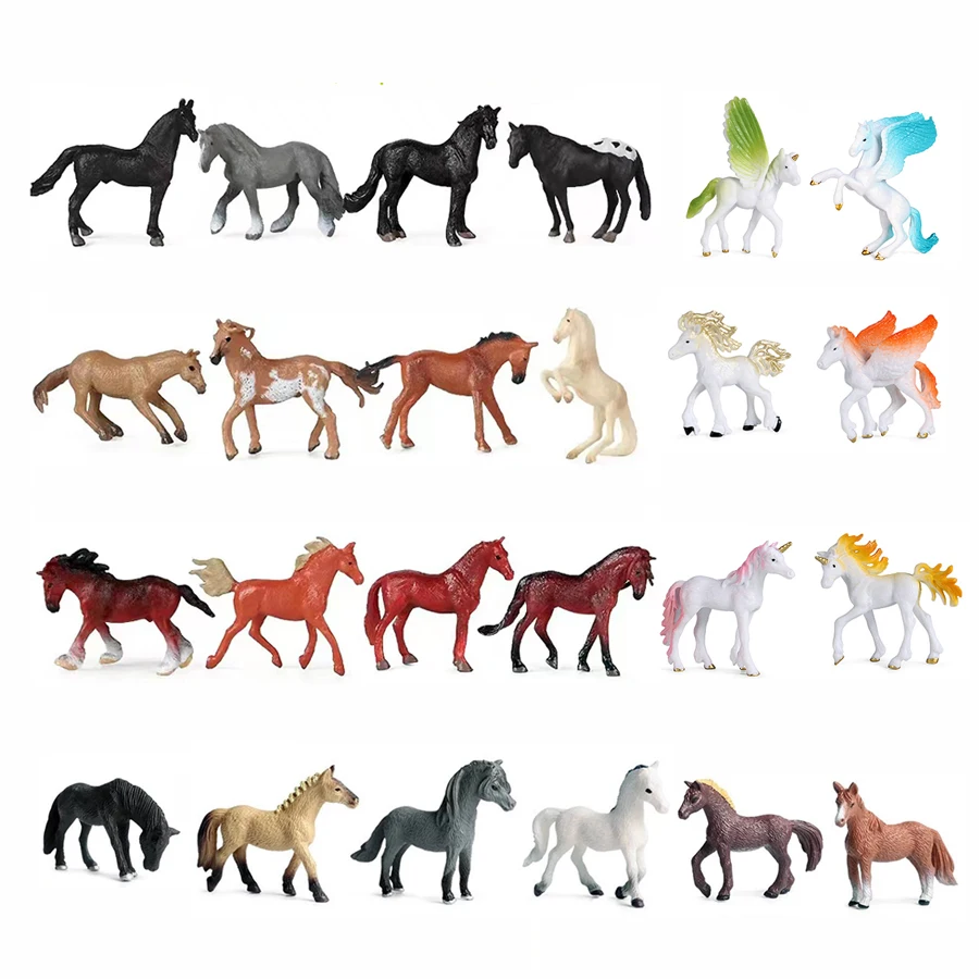 

Simulation Tiny Horse Figurines Toy Set 6PCS,Pony Small Foal Figures,Christmas Birthday Gift Educational Collectible Model Toys
