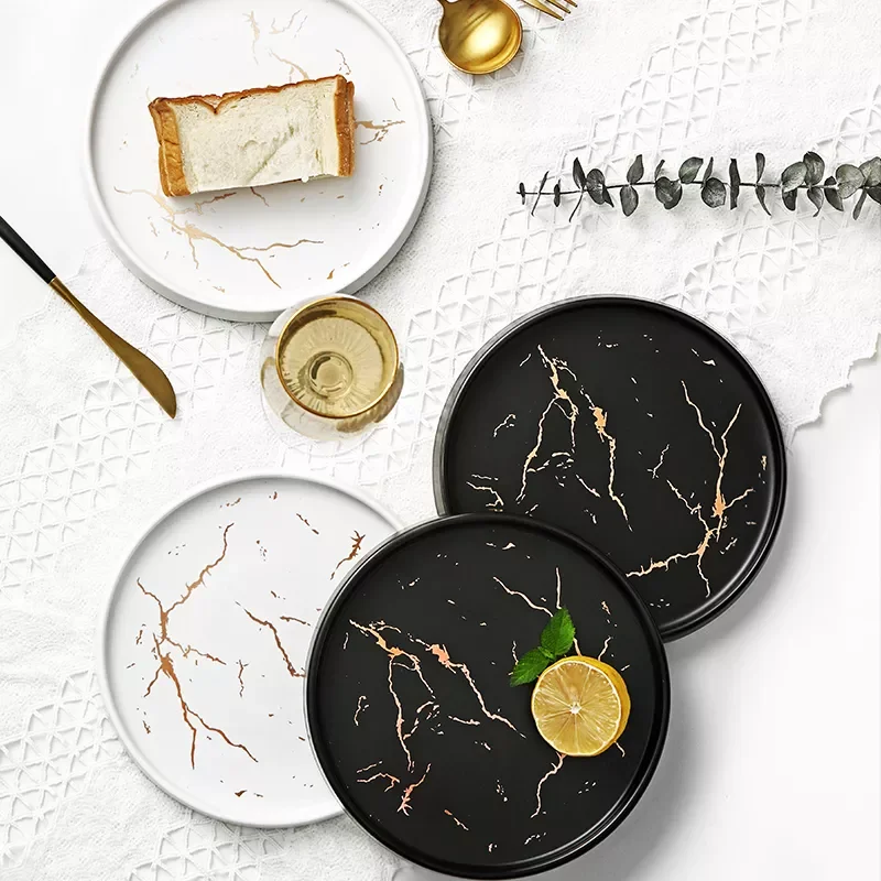 Marble Ceramics Plates Fruit Salad Sushi Dessert Plate Black serving tray And Dishes Set Kitchen Porcelain Dinner Tableware Sets
Marble Ceramics Plates Fruit Salad Sushi Dessert Plate Black serving tray And Dishes Set Kitchen Porcelain Dinner Tableware Sets