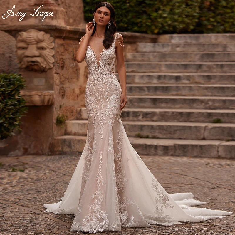 AmyLvager Sexy Backless Beading Scoop Neck Mermaid Wedding Dress 2023 Gorgeous Appliques Court Train Sparkly Trumpet Bridal Gown
AmyLvager Sexy Backless Beading Scoop Neck Mermaid Wedding Dress 2023 Gorgeous Appliques Court Train Sparkly Trumpet Bridal Gown