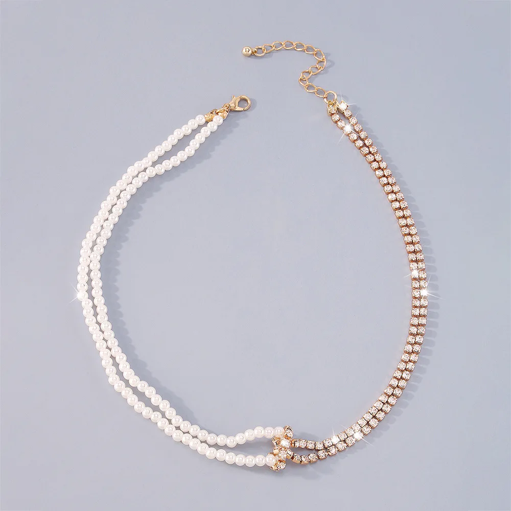 Lamyesi Shiny Pearl Rhinestone Splicing Clavicle Chain Simple Fashion Necklace for Women Trend Choker Jewelry Girls Collar Gifts
Lamyesi Shiny Pearl Rhinestone Splicing Clavicle Chain Simple Fashion Necklace for Women Trend Choker Jewelry Girls Collar Gifts