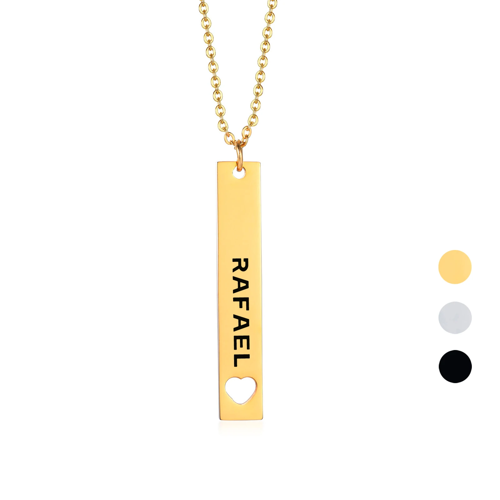 Elegant Heart on Bar Pendant Necklace for Women, Personalized Name Bar Tag Necklace Engravable,Valentine's Day Gift
Elegant Heart on Bar Pendant Necklace for Women, Personalized Name Bar Tag Necklace Engravable,Valentine's Day Gift