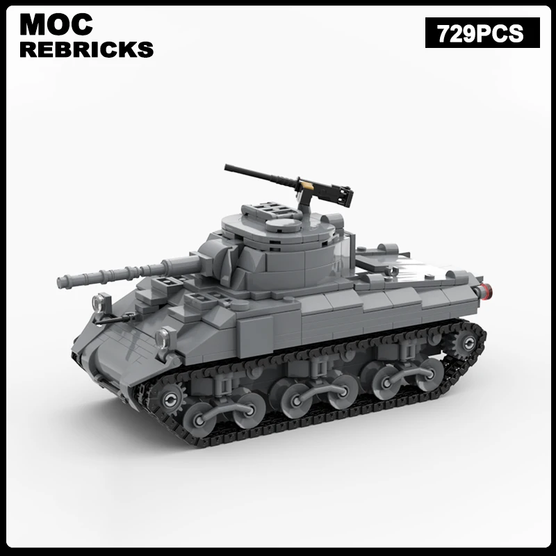 WW2 США Военная серия M4 Sherman MOC строительный блок бронированный автомобиль средний танк Сборная модель кирпичные игрушки для детей Рождество
WW2 США Военная серия M4 Sherman MOC строительный блок бронированный автомобиль средний танк Сборная модель кирпичные игрушки для детей Рождество