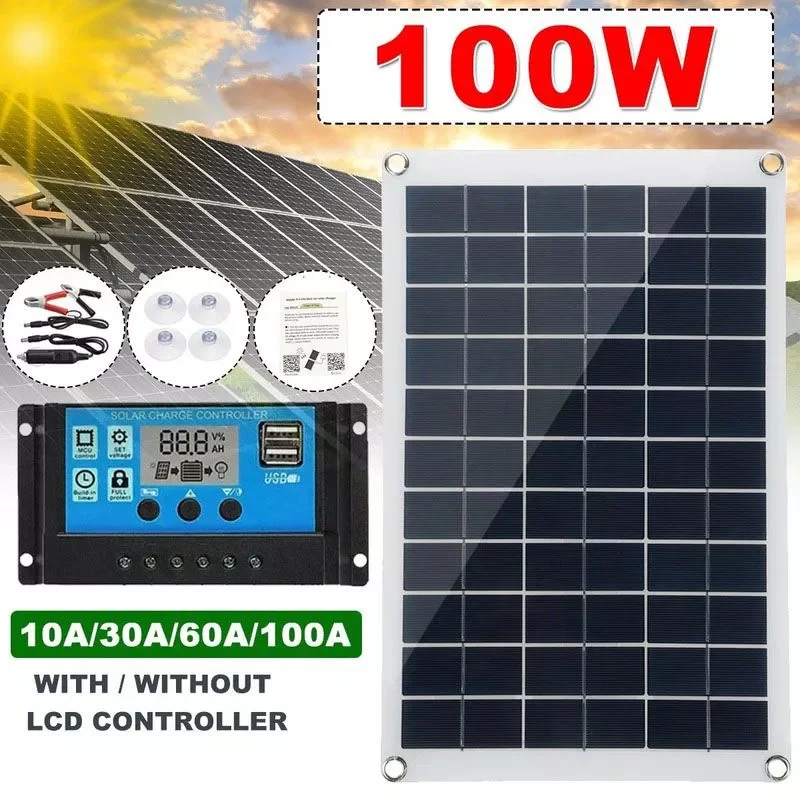 NEW 100W Solar Panel Kit Solar Cell 18V/5V USB Solar Panel with Controller For Car Yacht Battery Boat Charger Outdoor Battery Su
NEW 100W Solar Panel Kit Solar Cell 18V/5V USB Solar Panel with Controller For Car Yacht Battery Boat Charger Outdoor Battery Su