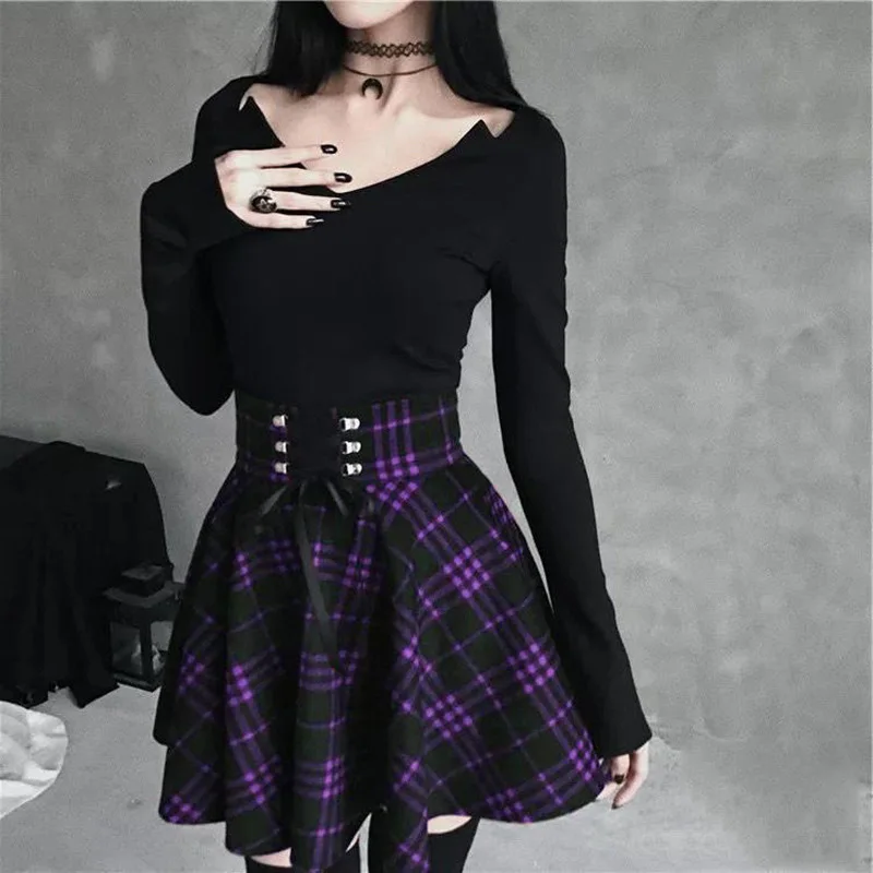 Purple Checkered Women's Gothic Skirt Women Pleated Plaid Skirts Spring Autumn Girl Hip Hop Female Punk Goth Mini Skirt Clubwear
Purple Checkered Women's Gothic Skirt Women Pleated Plaid Skirts Spring Autumn Girl Hip Hop Female Punk Goth Mini Skirt Clubwear