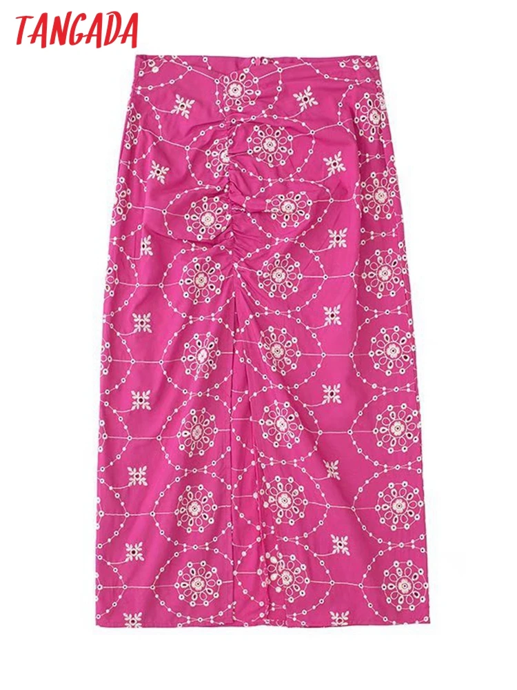 Tangada 2022 New Women Pink Embroidery Cotton Midi Skirt Vintage Zipper Ladies Chic Skirts 3H159
Tangada 2022 New Women Pink Embroidery Cotton Midi Skirt Vintage Zipper Ladies Chic Skirts 3H159