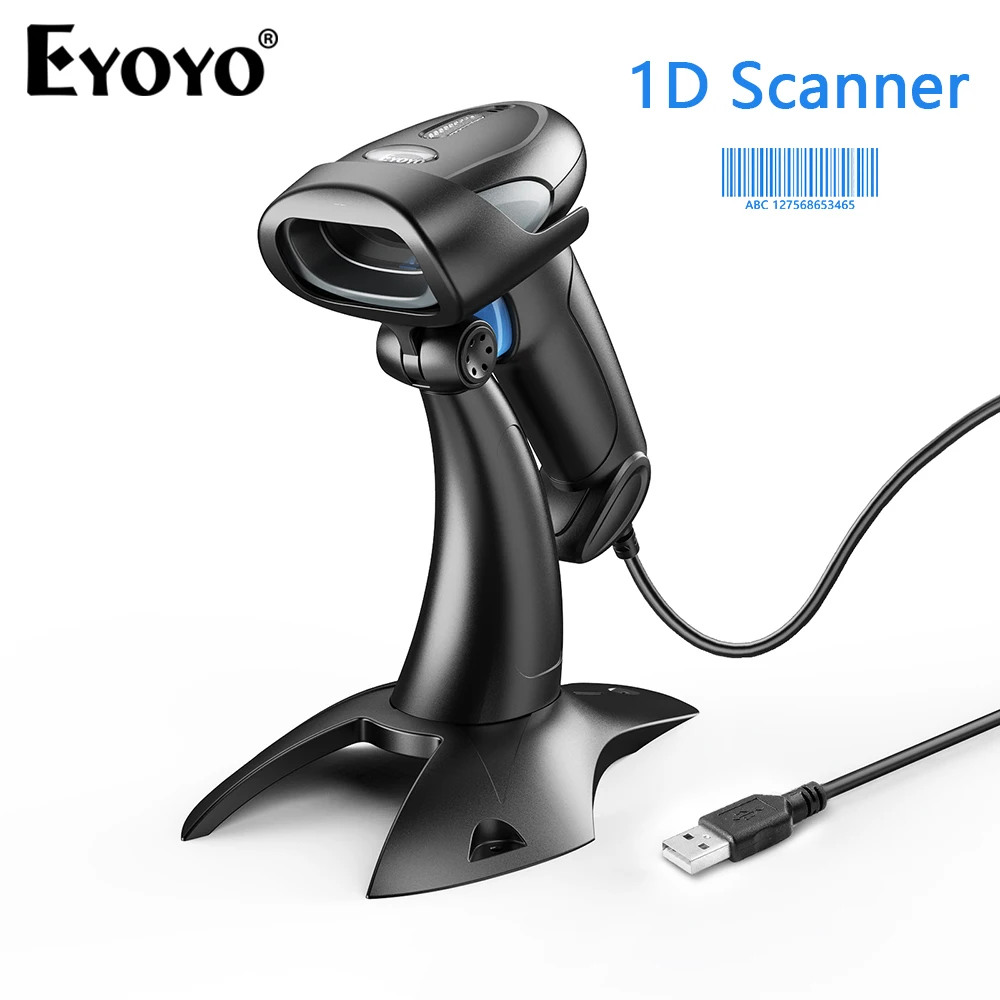 Eyoyo USB Wired 1D Handheld Barcode Scanner Laser Bar Code Reader With 2M Cables Plug&Play Used For Library Book/Warehouse/Shop
Eyoyo USB Wired 1D Handheld Barcode Scanner Laser Bar Code Reader With 2M Cables Plug&Play Used For Library Book/Warehouse/Shop
