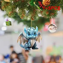 1~5PCS Pendant Simple And Stylish Has Many Uses Key Chain Durable Material Lovely Blue Fire Dinosaur Pendant Holiday Decoration