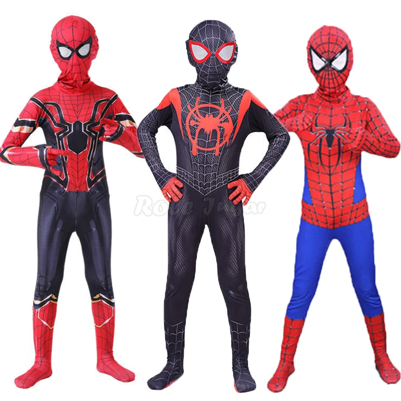 

Iron Spider Cosplay Amazing Spider-boy Man Halloween Costume Peter Parker Zentai Suit Superhero Bodysuit For Kids Adult C39A66