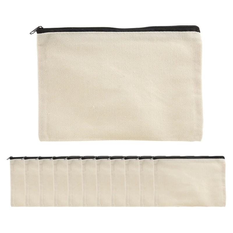 12 Pack Canvas Zipper Bags, Blank DIY Craft Pouches For Travel Cosmetic Makeup Bags, Pencil Case, Party Gift Bags, Coin Cash Pur
12 Pack Canvas Zipper Bags, Blank DIY Craft Pouches For Travel Cosmetic Makeup Bags, Pencil Case, Party Gift Bags, Coin Cash Pur