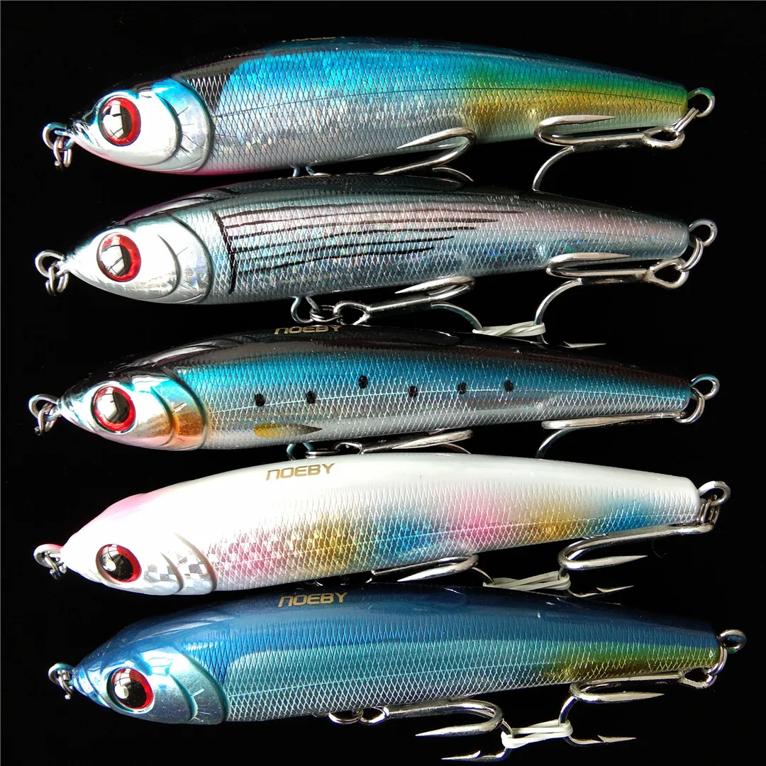 

Noeby 5pcs 18cm 145g Sinking Pencil Fishing Lures Wobbler Stickbait Artificial Hard Bait for Sea Tuna GT Fishing Lure