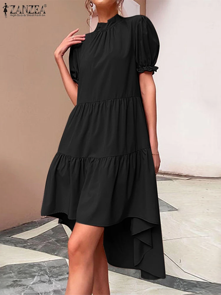 ZANZEA Fashion High-Low Robes Women 2023 Summer Mini Dress Solid Tied High Neck Dress Asymmetrical Puff Sleeve Tiered Vestidos
ZANZEA Fashion High-Low Robes Women 2023 Summer Mini Dress Solid Tied High Neck Dress Asymmetrical Puff Sleeve Tiered Vestidos
