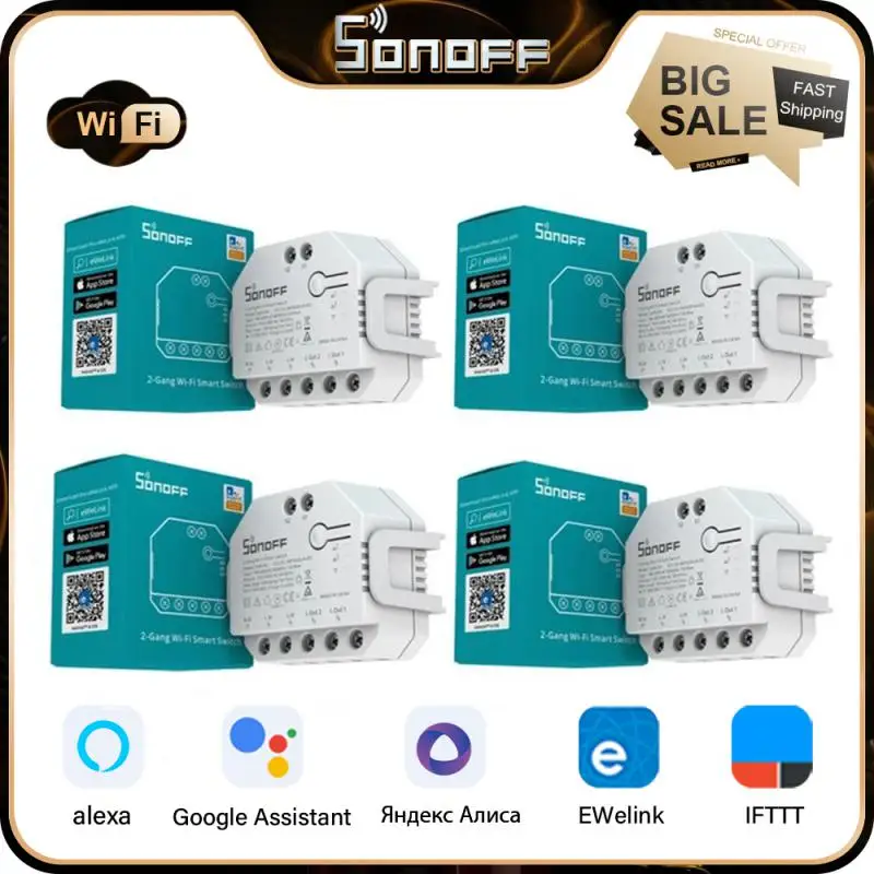 SONOFF DUALR3/R3 Lite DIY MINI Smart Switch 2 Gang Dual Relay Module With Power Metering Smart Home Control Via eWeLink Alexa 
SONOFF DUALR3/R3 Lite DIY MINI Smart Switch 2 Gang Dual Relay Module With Power Metering Smart Home Control Via eWeLink Alexa