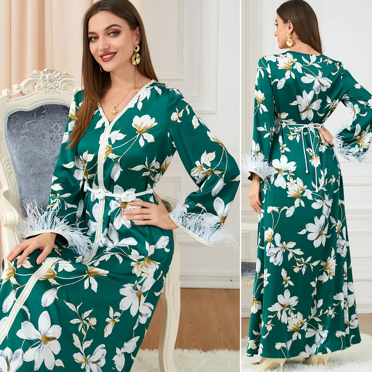 Abaya Kaftan Dress Arab Dubai Fashion Dress Casual Long Sleeve Digital Printing Long Dress Autumn Dress Middle East Robe Women
Abaya Kaftan Dress Arab Dubai Fashion Dress Casual Long Sleeve Digital Printing Long Dress Autumn Dress Middle East Robe Women
