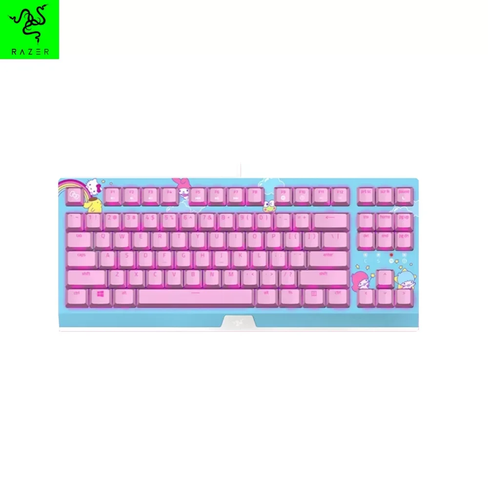 

Original Razer X Sanrio Hello Kitty Limited Edition 87 Keys Compact Wired Keyboard Gaming Office Backlight Mechanical Keyboard