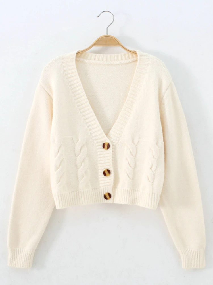 Cardigans Autumn New Tops Women Short High Waist Slim Solid Color Korean Fit Knitted Cardigan Small Coat Top Sweater for Women
Cardigans Autumn New Tops Women Short High Waist Slim Solid Color Korean Fit Knitted Cardigan Small Coat Top Sweater for Women