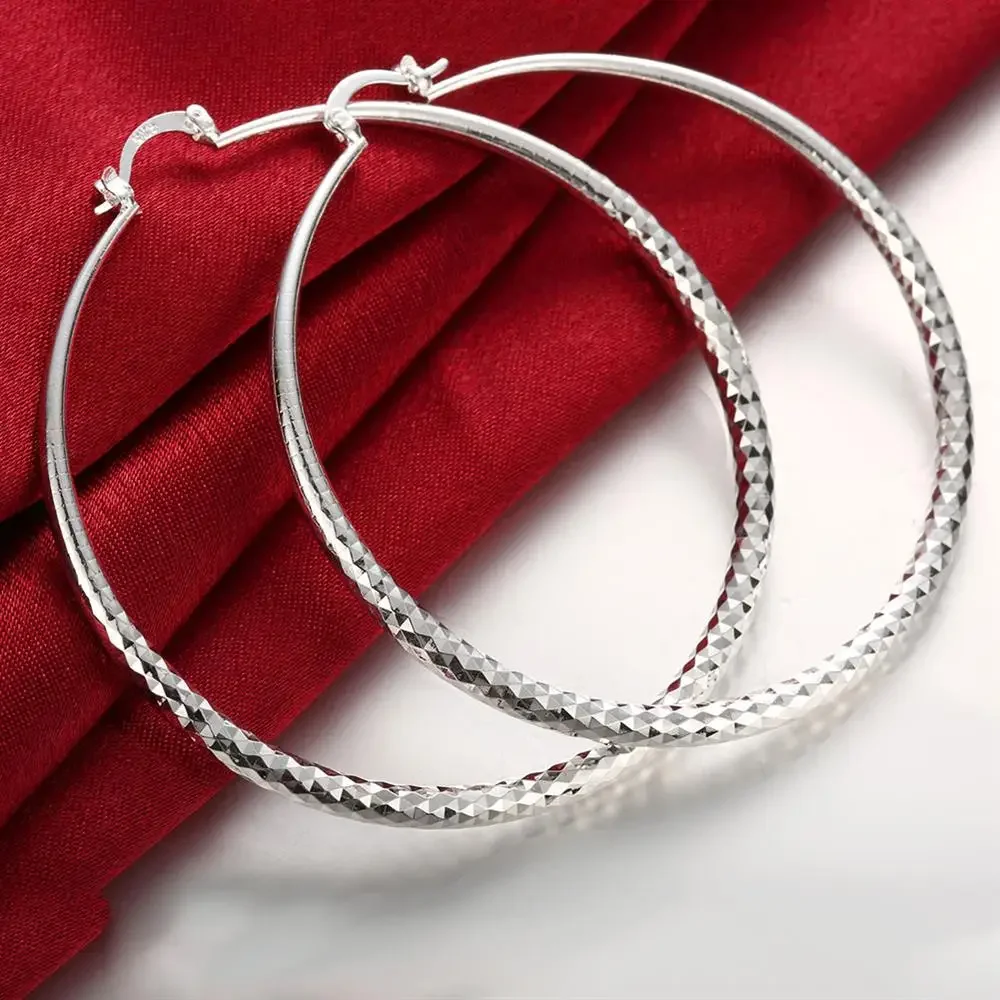 925 Sterling Silver Charm 7CM Big Circle Earrings for Women Luxury Fashion Party Wedding Accessories Jewelry Christmas Gifts
925 Sterling Silver Charm 7CM Big Circle Earrings for Women Luxury Fashion Party Wedding Accessories Jewelry Christmas Gifts
