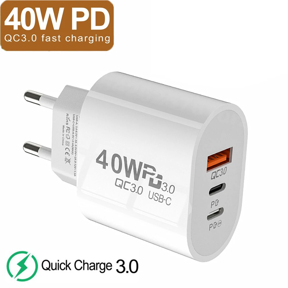 40W USB C Charger Fast Charger 3Ports Type C Mobile Phone Charger PD Power Adapter for Samsung Xiaomi iPhone Chargers Adapter
40W USB C Charger Fast Charger 3Ports Type C Mobile Phone Charger PD Power Adapter for Samsung Xiaomi iPhone Chargers Adapter