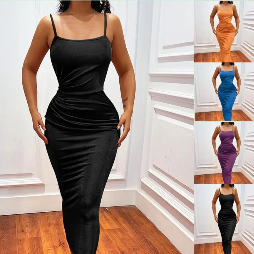 Summer new women's fashion long skirt sexy women's fashion street dress off shoulder solid color suspender skirt
Summer new women's fashion long skirt sexy women's fashion street dress off shoulder solid color suspender skirt