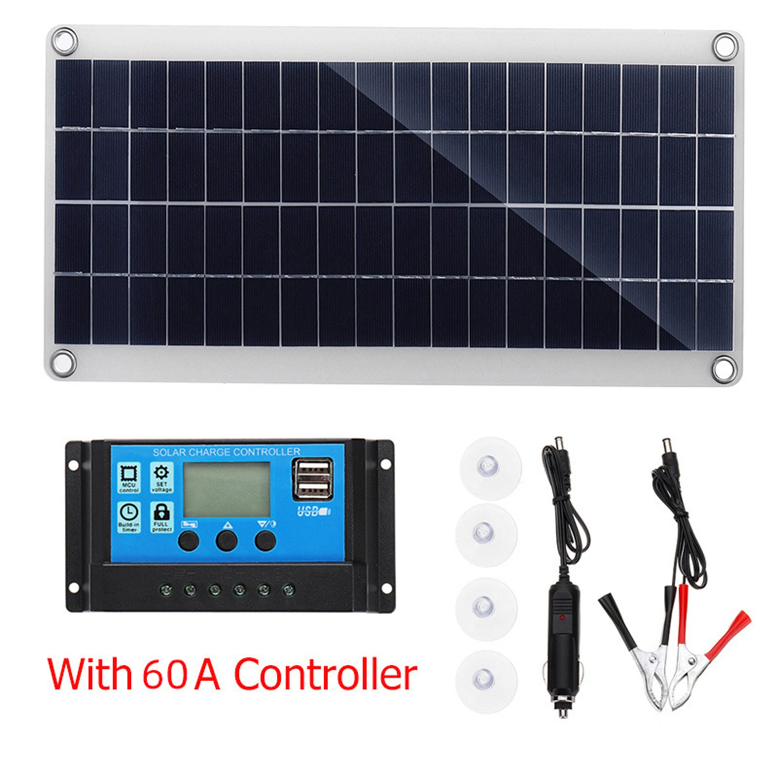 300W Solar Panel Kit 12V USB Charging Interface Solar Board With 10A-60A Controller Solar Cells For Phone RV Car Charger
300W Solar Panel Kit 12V USB Charging Interface Solar Board With 10A-60A Controller Solar Cells For Phone RV Car Charger