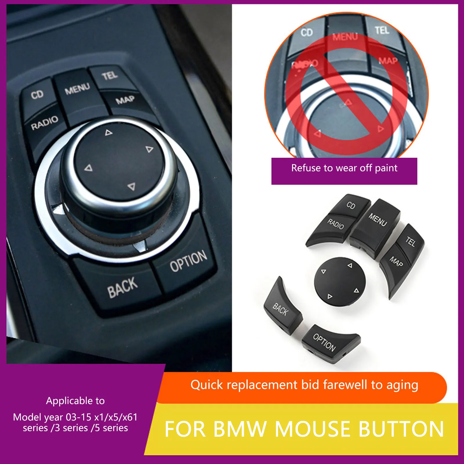 Interior Car CIC IDrive Multi-Media Knob Menu Button Switch For BMW 1 3 5 X1 X5 X6 E Series E87 E90 E91 E92 E60 E84 E70 E71 E72
Interior Car CIC IDrive Multi-Media Knob Menu Button Switch For BMW 1 3 5 X1 X5 X6 E Series E87 E90 E91 E92 E60 E84 E70 E71 E72