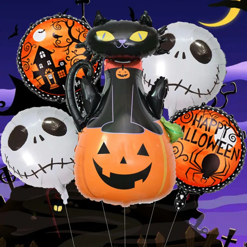 5pcs Halloween Balloon Foil Balloons Halloween Decoration for Home Party Supplies Pumpkin Ghost Bat Black Cat Spider Kids Globos
5pcs Halloween Balloon Foil Balloons Halloween Decoration for Home Party Supplies Pumpkin Ghost Bat Black Cat Spider Kids Globos