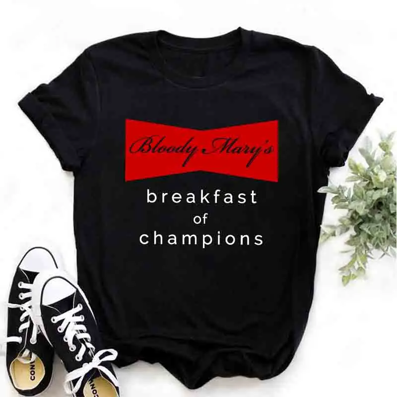Rheaclot Bloody Mary's Breakfast Of Champions Women's Summer Cotton T-shit Causal Letter Streetwear O-Neck Cool Tops
Rheaclot Bloody Mary's Breakfast Of Champions Women's Summer Cotton T-shit Causal Letter Streetwear O-Neck Cool Tops