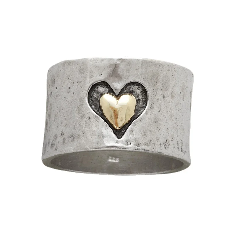 New Trendy Tow Tone Heart Rings For Women And Men Retro Fashion Jewelry Wedding Bands Engagement Party Gift Antique Couple Ring
New Trendy Tow Tone Heart Rings For Women And Men Retro Fashion Jewelry Wedding Bands Engagement Party Gift Antique Couple Ring