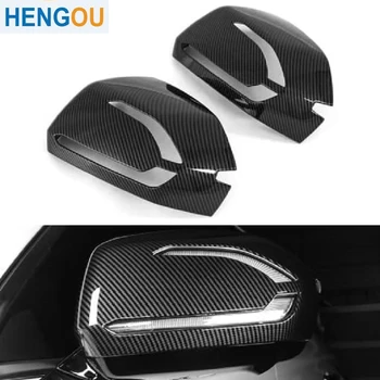 2Pcs For 2019 2020 2021 2022 Hyundai Palisade Rearview Mirror Cover Cap Carbon Black Side Door Mirror Cover Car Accessories
