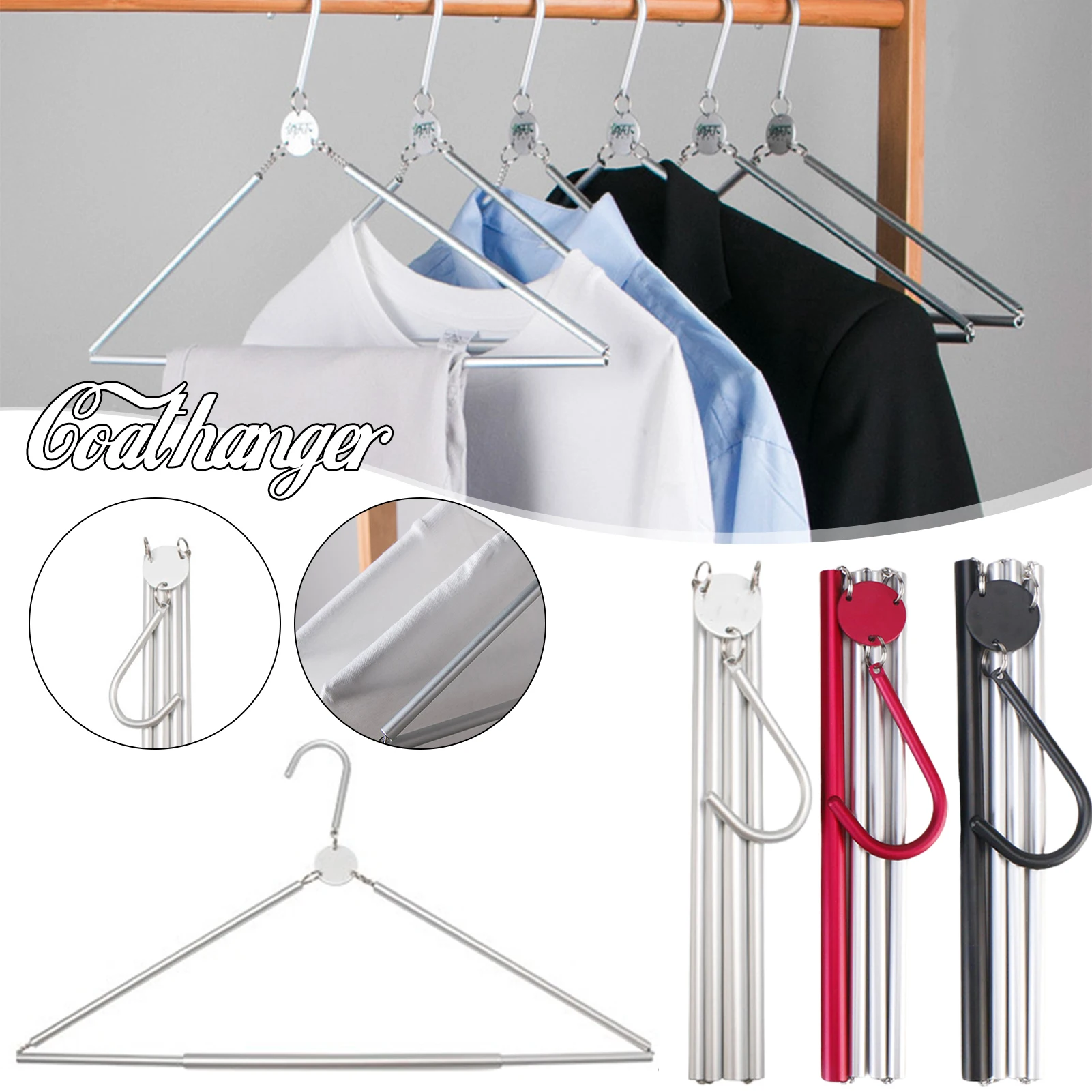 Aluminum Alloy Foldable Clothes Hangers Smooth Surface Strong Bearing Capacity Outdoor Travel Foldable Hanger Colgador ארגוניות
Aluminum Alloy Foldable Clothes Hangers Smooth Surface Strong Bearing Capacity Outdoor Travel Foldable Hanger Colgador ארגוניות