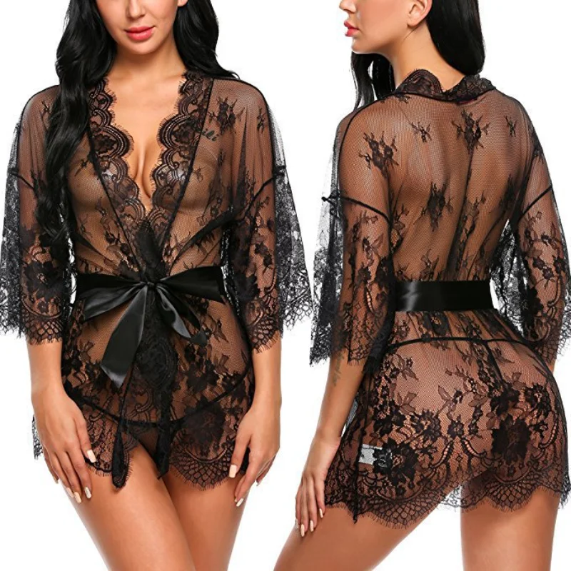 Fashion Nightwears Women Lace Pajamas Perspective Half-open Collar Oversized Pajamas Sexy Underwear Woman Sleep Wear 2023 Summer
Fashion Nightwears Women Lace Pajamas Perspective Half-open Collar Oversized Pajamas Sexy Underwear Woman Sleep Wear 2023 Summer