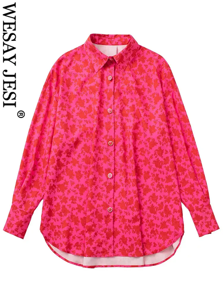 WESAY JESI Vintage Print Flower Red Shirt Ladies Lapel Single Breasted Long Sleeve Cuff Button Loose Casual Blouse Women's Tops
WESAY JESI Vintage Print Flower Red Shirt Ladies Lapel Single Breasted Long Sleeve Cuff Button Loose Casual Blouse Women's Tops