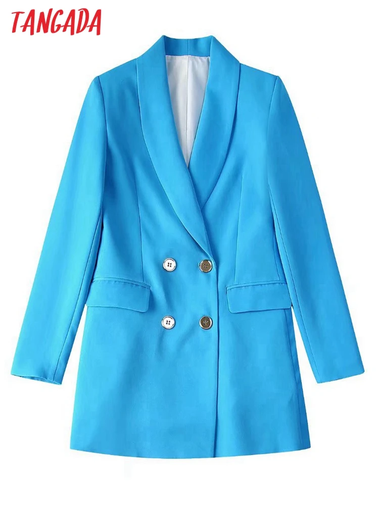 Tangada 2022 Women Blue Blazer Dress Long Sleeve Double Breasted Females Mini Dresses Vestidos BE406
Tangada 2022 Women Blue Blazer Dress Long Sleeve Double Breasted Females Mini Dresses Vestidos BE406