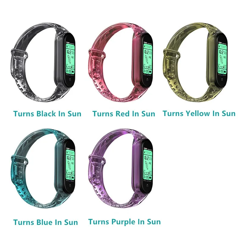 Sports Wristband Changes Color In The Sun Silicone Strap Fit For Xiaomi Mi Band 3/4/5 New Watch Band
Sports Wristband Changes Color In The Sun Silicone Strap Fit For Xiaomi Mi Band 3/4/5 New Watch Band