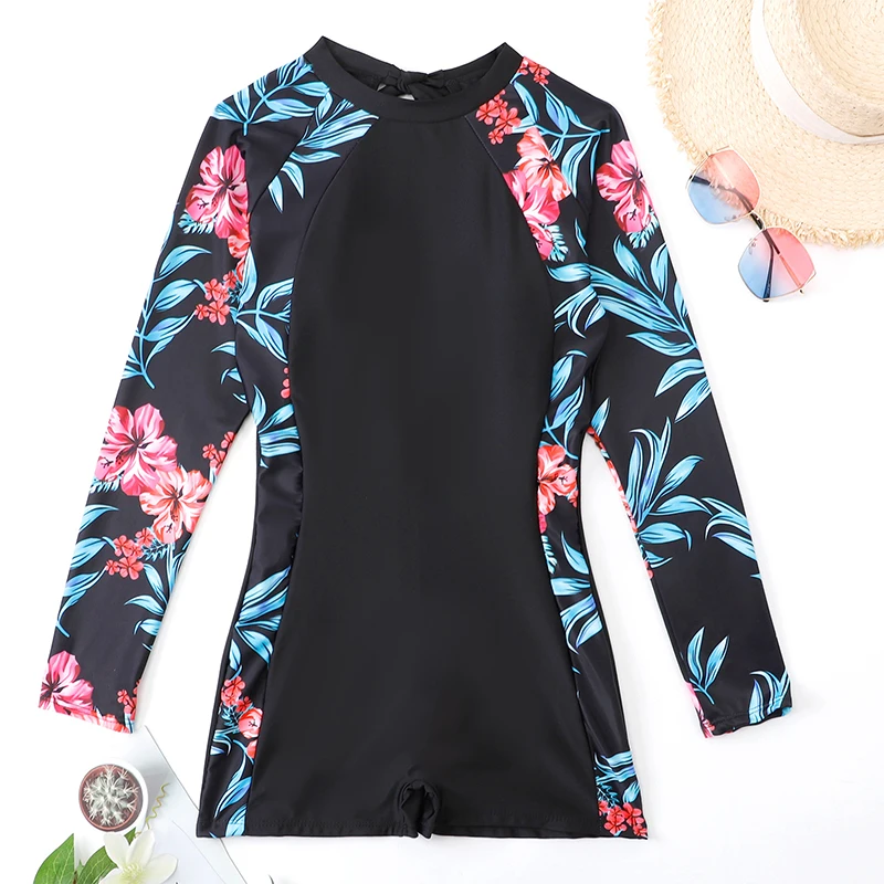 UPF50+ UV Protective Long Sleeves Rash Guard For Women's Boyshorts Swimsuit One Piece High Neck Swimwear Legsuit Beach Wear
UPF50+ UV Protective Long Sleeves Rash Guard For Women's Boyshorts Swimsuit One Piece High Neck Swimwear Legsuit Beach Wear