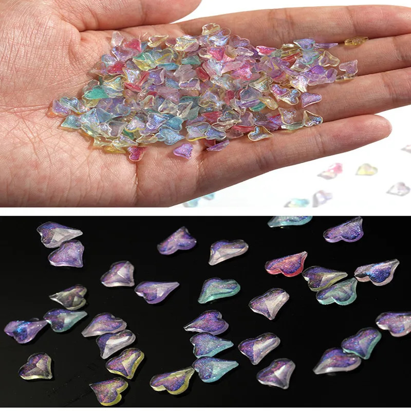 50PCS Aurora Ice Transparent Love Heart Nails Art Charms For Japan Style Resin Nail Accessories For Manicure DIY Nail Decoration
50PCS Aurora Ice Transparent Love Heart Nails Art Charms For Japan Style Resin Nail Accessories For Manicure DIY Nail Decoration