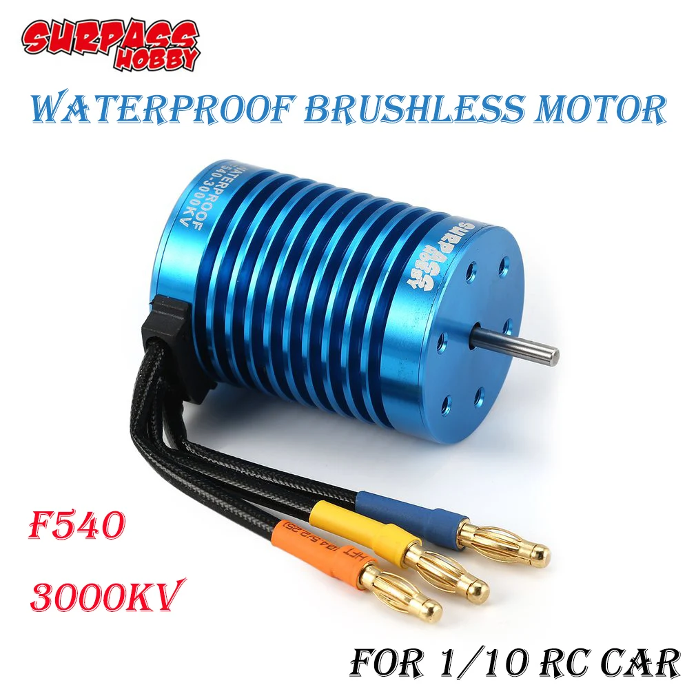 

SURPASS HOBBY F540 3000KV Waterproof 3.175mm Brushless Motor for 1/10 RC Model Remote Control Car Part Spare Accessories DIY Toy