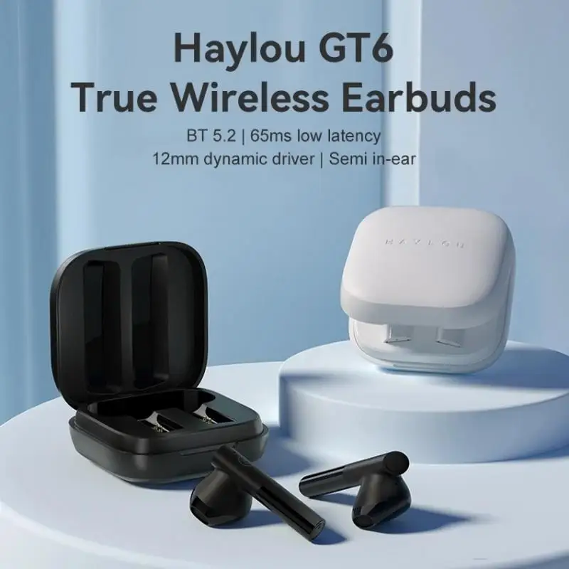 Haylou GT6 tws fone Bluetooth 5.2 wireless earphones auriculares AAC Low Latency headset gamer headphones for huawei xiaomi
Haylou GT6 tws fone Bluetooth 5.2 wireless earphones auriculares AAC Low Latency headset gamer headphones for huawei xiaomi