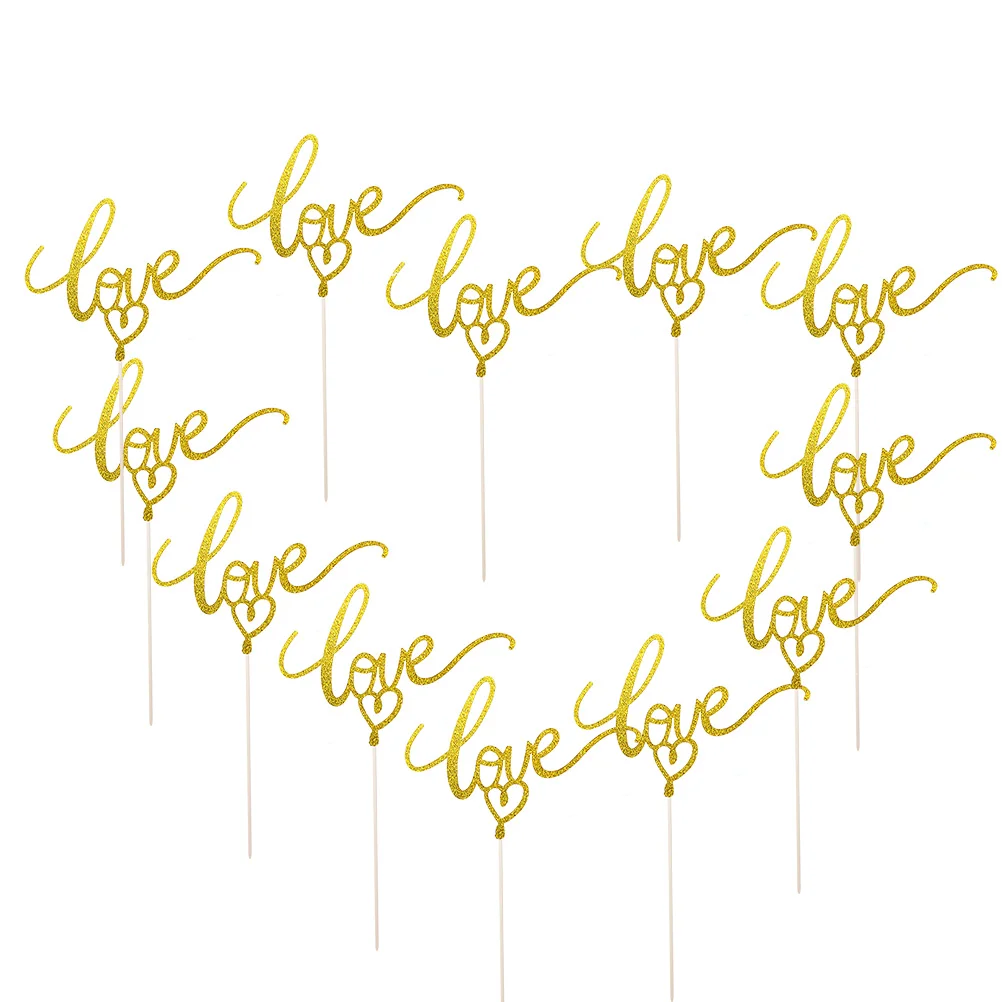 10pcs Love Letters Paper Cake Cupcake Toppers Glittering Golden Cake Picks Novelty Cupcake Decor Party Supplies for Wedding
10pcs Love Letters Paper Cake Cupcake Toppers Glittering Golden Cake Picks Novelty Cupcake Decor Party Supplies for Wedding