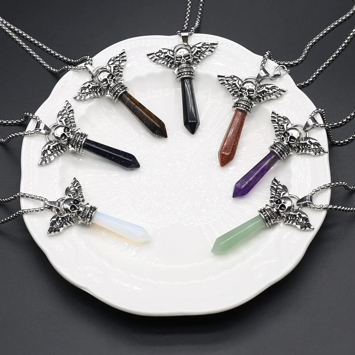 Natural Stone Amethysts Necklace Tiger Eye Pendulum Stainless Steel Chain for Women Fashion Necklace Jewelry Party Gifts
Natural Stone Amethysts Necklace Tiger Eye Pendulum Stainless Steel Chain for Women Fashion Necklace Jewelry Party Gifts