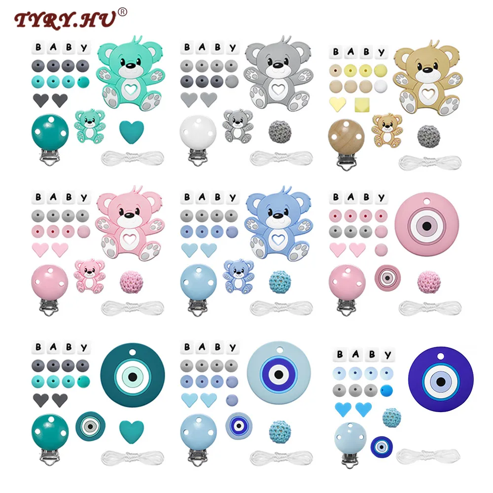 TYRY.HU Silicone Beads Set Bear DIY Accessories Set Pacifier Chain Clips Teething Rodent Food Grade BPA Free DIY Necklace Infant
TYRY.HU Silicone Beads Set Bear DIY Accessories Set Pacifier Chain Clips Teething Rodent Food Grade BPA Free DIY Necklace Infant