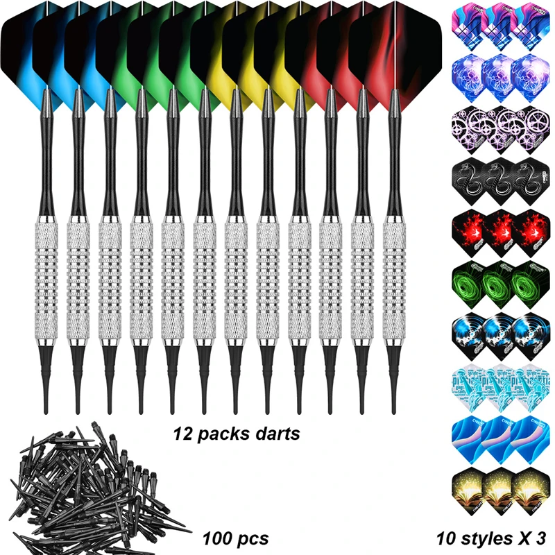 

Soft Darts Set for Practice Competition Toughness Dart Wings and Heads Complete Accessories