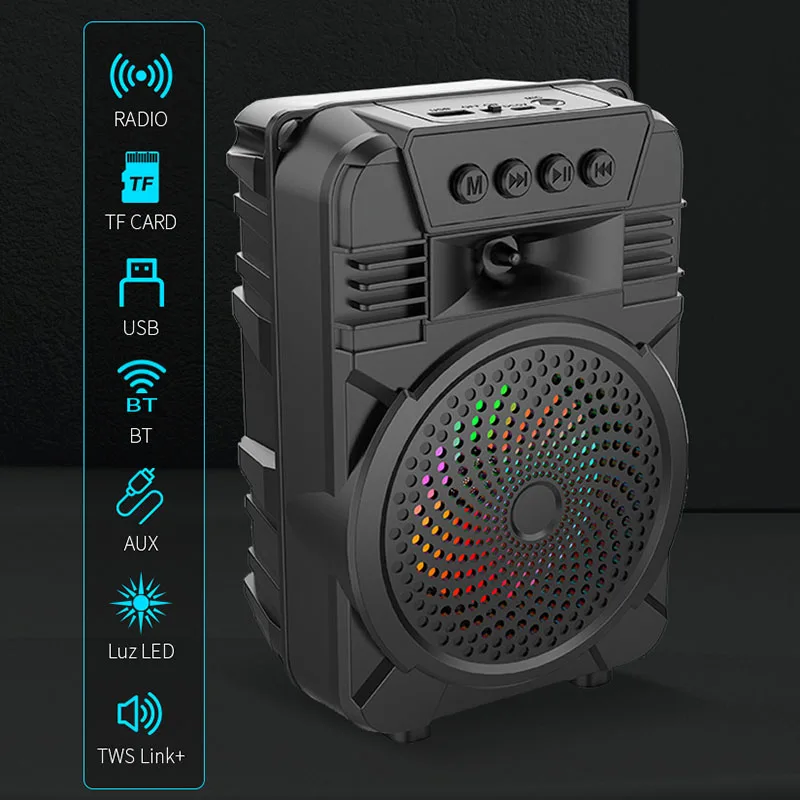 Уличная портативная Bluetooth-колонка, беспроводной сабвуфер, мультимедийный саундбокс со светодиодным фонариком, Hi-Fi стерео, TWS, мобильный теле...
Уличная портативная Bluetooth-колонка, беспроводной сабвуфер, мультимедийный саундбокс со светодиодным фонариком, Hi-Fi стерео, TWS, мобильный теле...