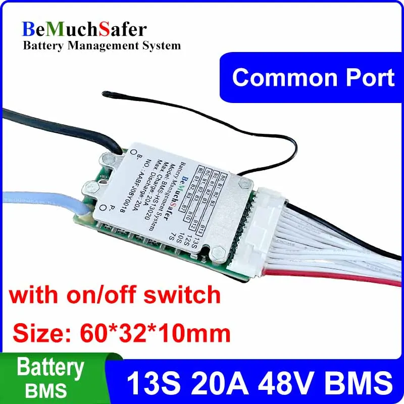 13S 20A 36V Battery BMS 13S15A 13S20A Common Port With On/Off Switch Temperature Sensor for DIY E-Bike E-Scooter Battery Pack
13S 20A 36V Battery BMS 13S15A 13S20A Common Port With On/Off Switch Temperature Sensor for DIY E-Bike E-Scooter Battery Pack