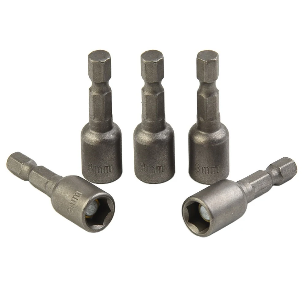 5 Pcs 8mm Socket Adapter Magnetic Nut Driver 1/4 Hex Shank Drill Bit Length 42mm For Power Wrench Screwdriver Tools Parts
5 Pcs 8mm Socket Adapter Magnetic Nut Driver 1/4 Hex Shank Drill Bit Length 42mm For Power Wrench Screwdriver Tools Parts