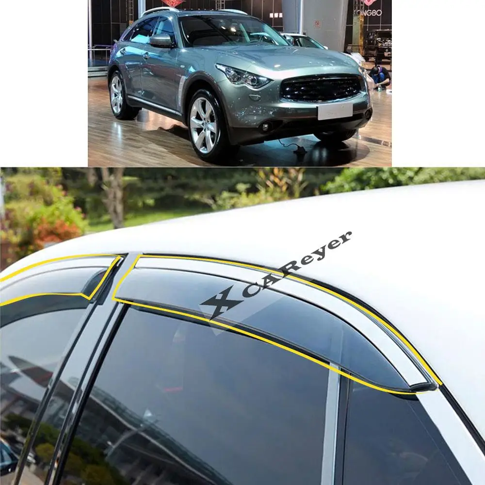 Стикер для кузова автомобиля INFINITI FX35 2008 2009, пластиковое стекло, ветрозащитный козырек, защита от дождя/солнца, запчасти для вентиляционных отверстий
Стикер для кузова автомобиля INFINITI FX35 2008 2009, пластиковое стекло, ветрозащитный козырек, защита от дождя/солнца, запчасти для вентиляционных отверстий