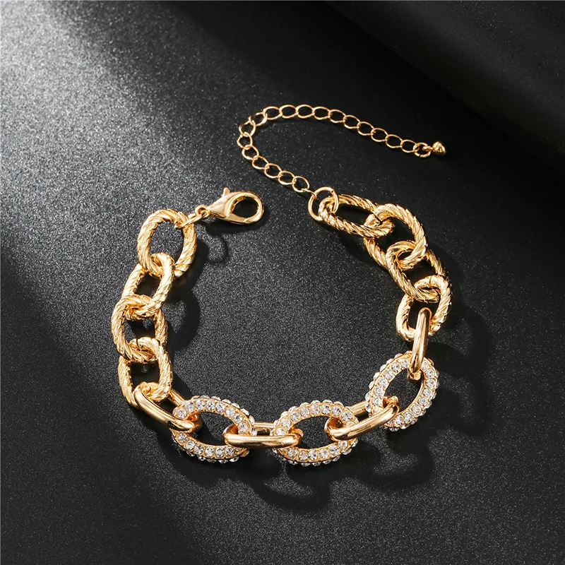 Vintage Luxury Crystal Bracelet for Women's Wedding Gift Gold Color Copper Alloy Roman Chain Bracelets Bangles Jewelry 2022 New 
Vintage Luxury Crystal Bracelet for Women's Wedding Gift Gold Color Copper Alloy Roman Chain Bracelets Bangles Jewelry 2022 New