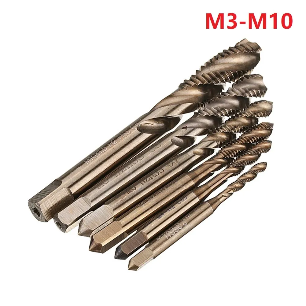 M3-M10 Taps HSS Cobalt M35 Machine Sprial Flute Taps Metric Screw Taps Right Hand Hand Repair Tool Accessories
M3-M10 Taps HSS Cobalt M35 Machine Sprial Flute Taps Metric Screw Taps Right Hand Hand Repair Tool Accessories